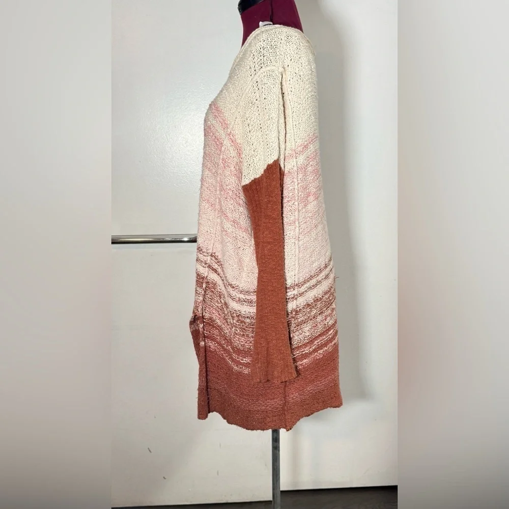 Free People Side Split Pullover Sweater Dress Women's Size M/L Cream Rust